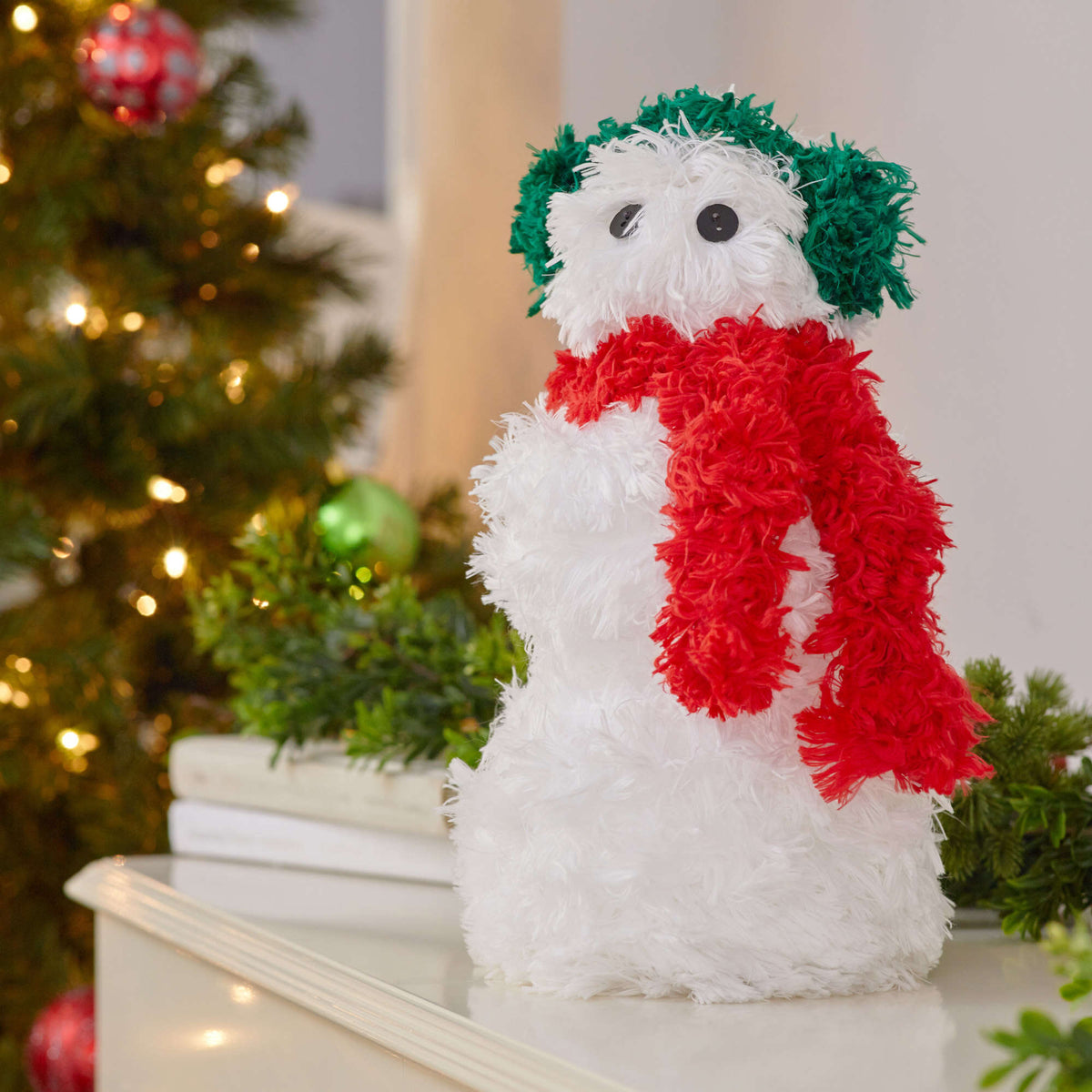 Craft Snowman made in Red Heart Fur Yarn