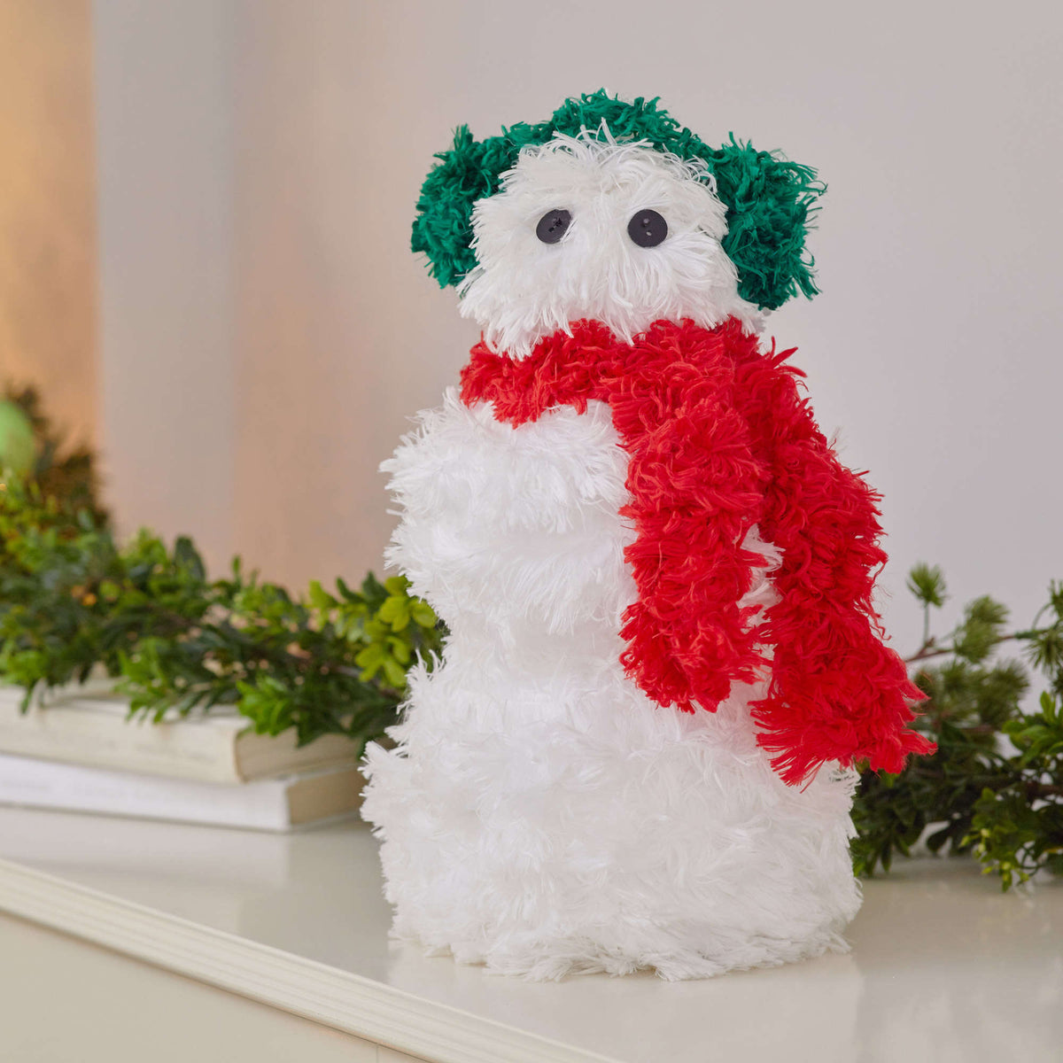 Craft Snowman made in Red Heart Fur Yarn