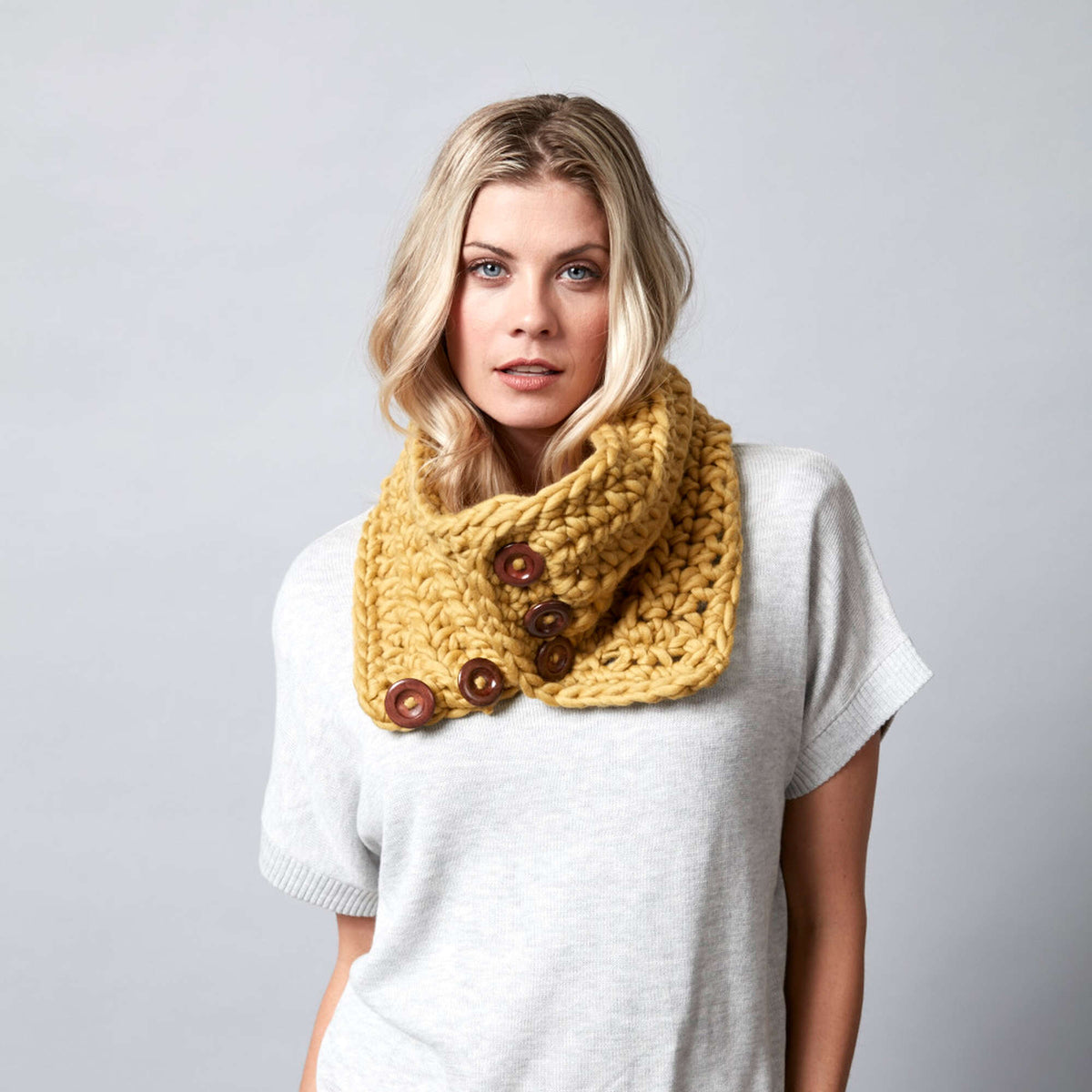 Crochet Cowl made in Sugar Bush Chill yarn