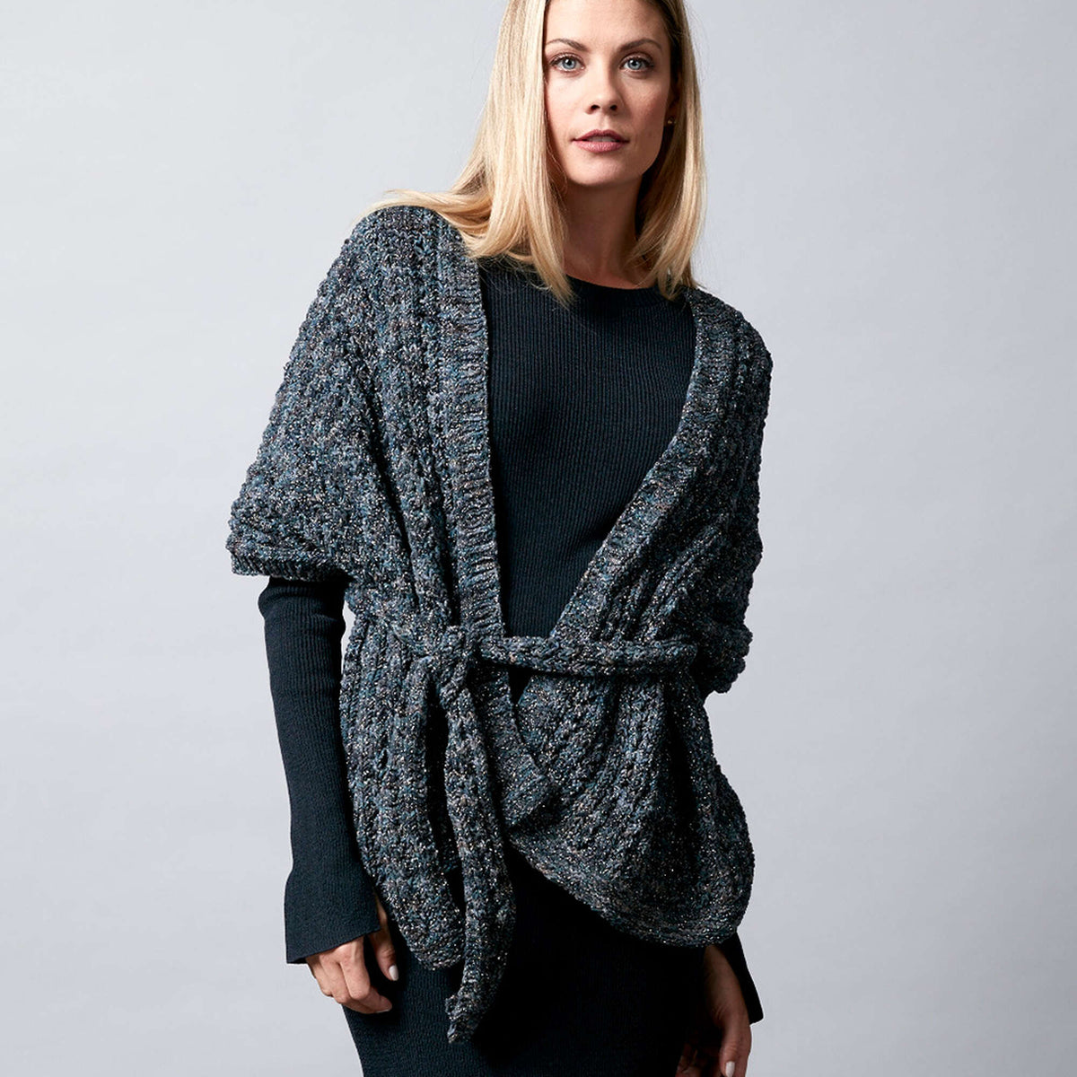 Knit Shawl made in Sugar Bush Glaze yarn