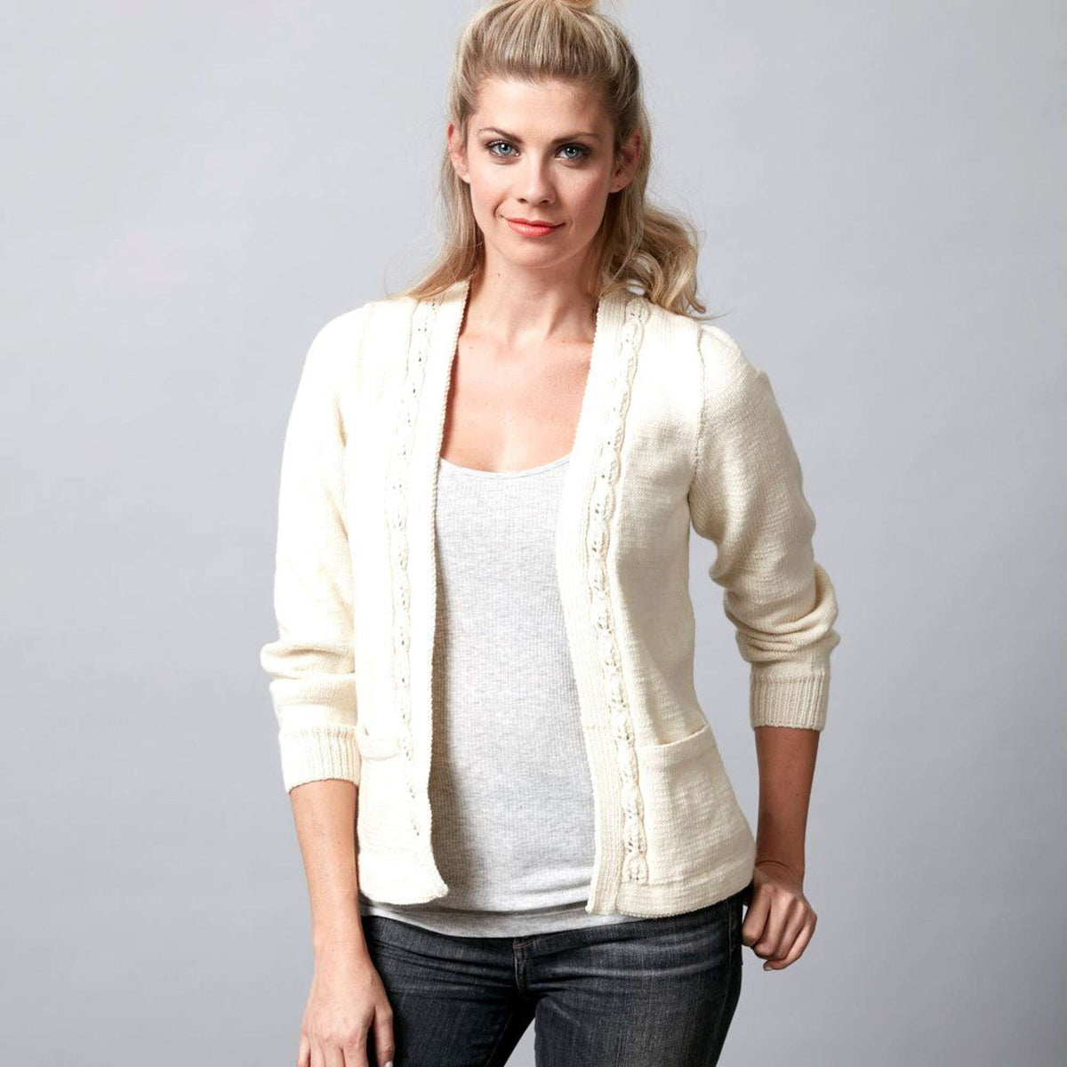 Knit Sweater made in Sugar Bush Itty-Bitty yarn