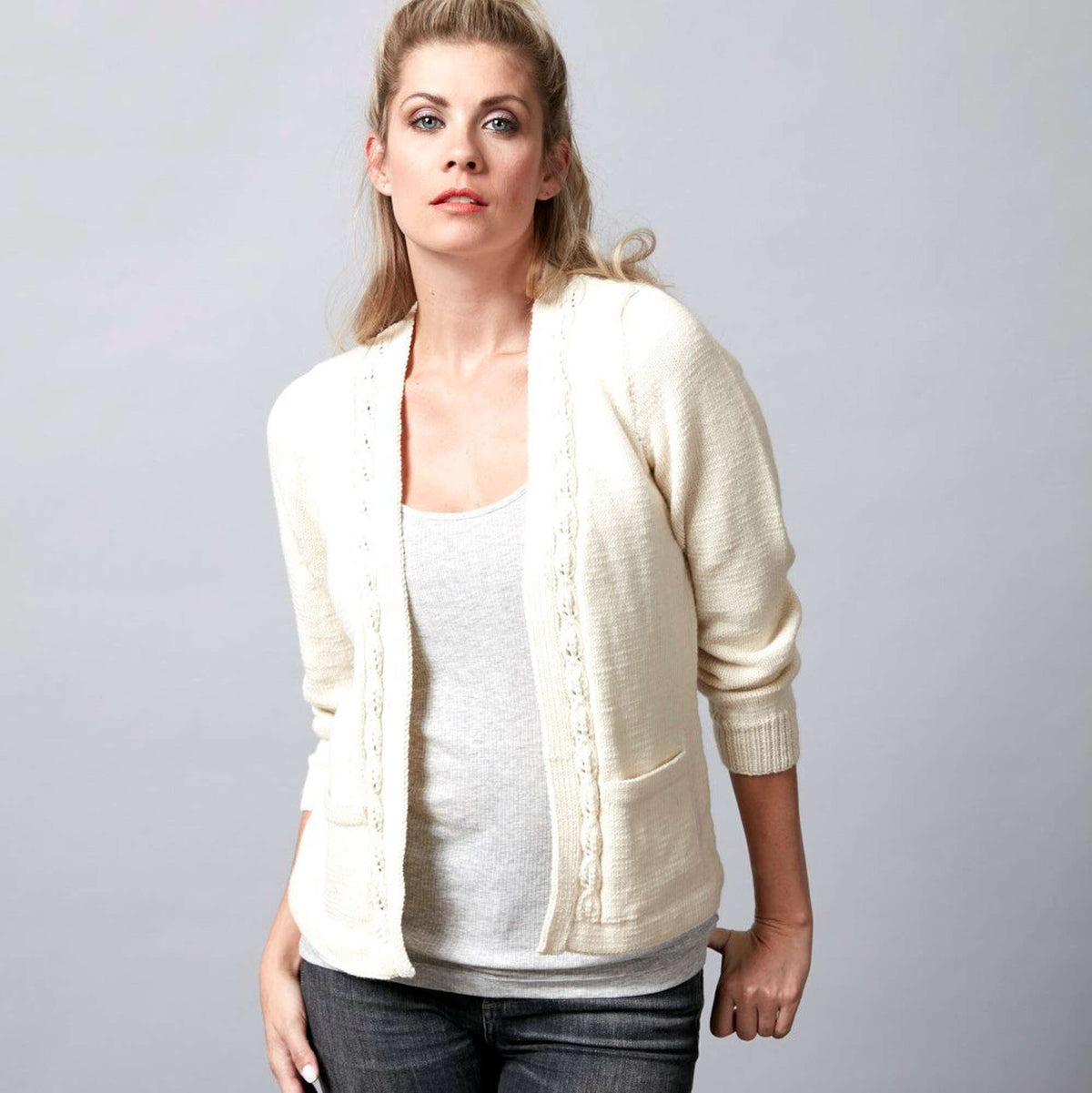 Knit Sweater made in Sugar Bush Itty-Bitty yarn