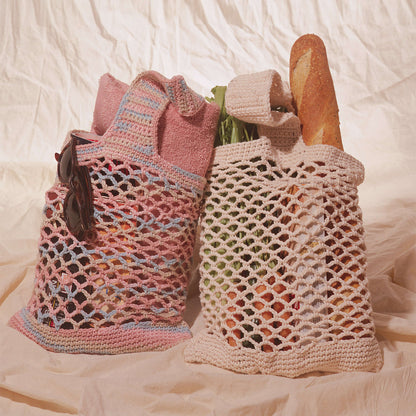 Lily Sugar'n Cream Market Bag Knit Crochet Bag made in Lily Sugar'n Cream The Original yarn