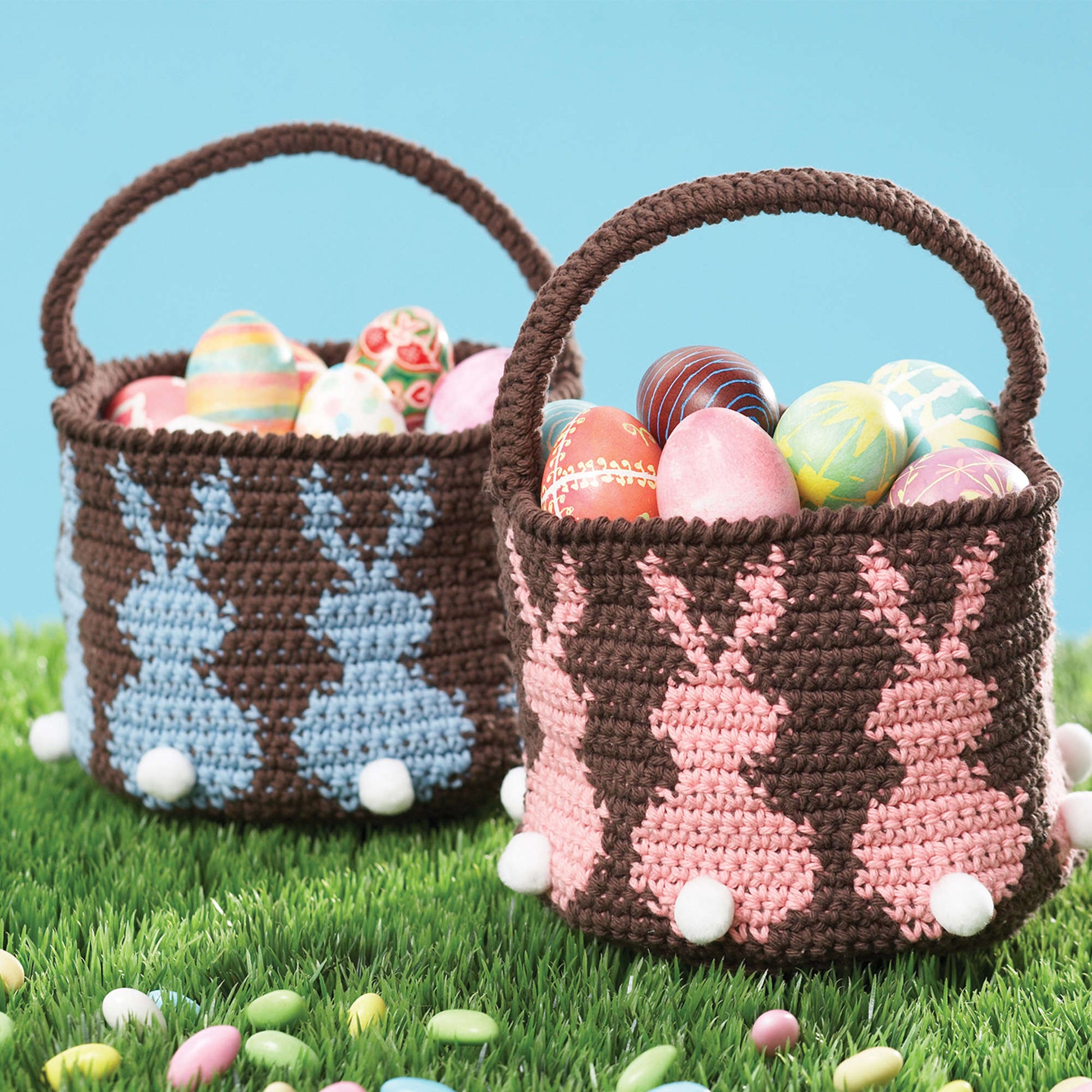 Free Lily Sugar'n Cream Bunny Egg Basket Crochet Pattern