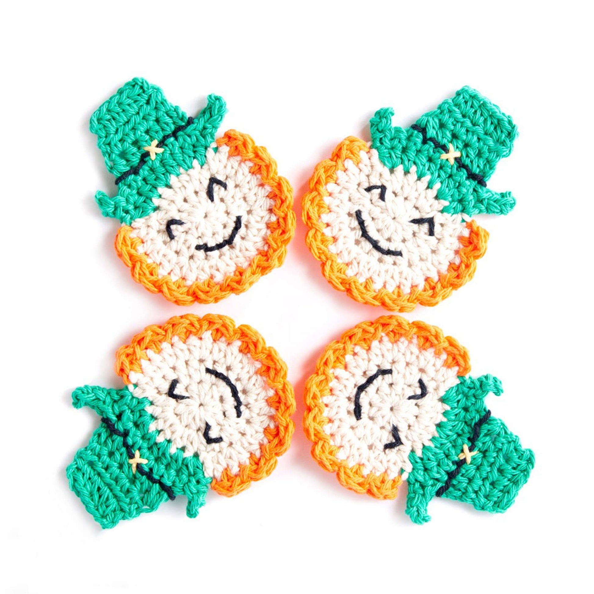 Free Lily Sugar'n Cream Luck of the Irish Crochet Coasters Pattern