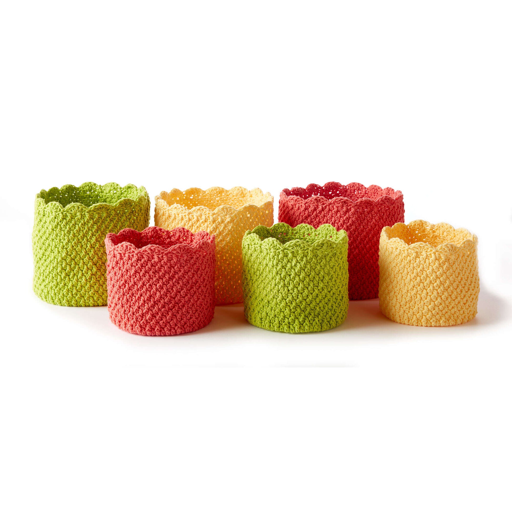 Free Lily Sugar'n Cream Scallop Edged Crochet Baskets Pattern