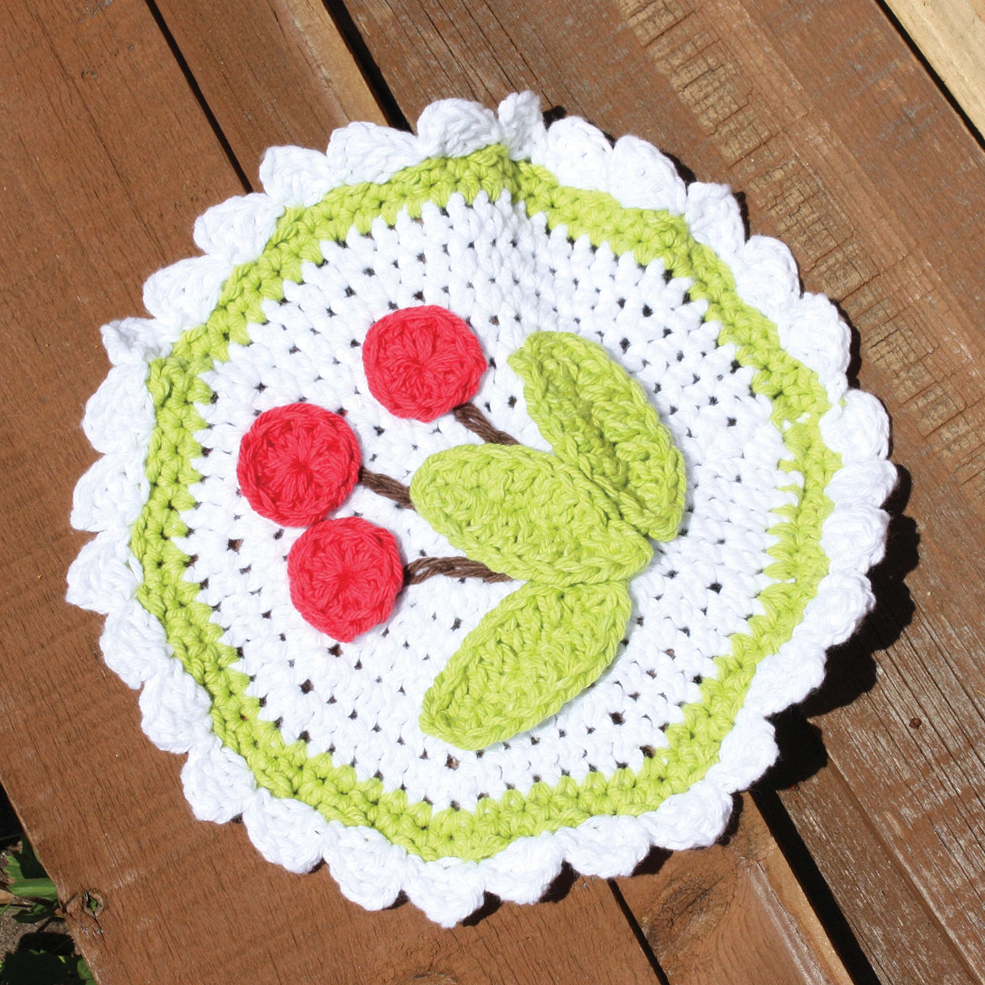 Free Lily Sugar'n Cream Cherry Dishcloth Crochet Pattern