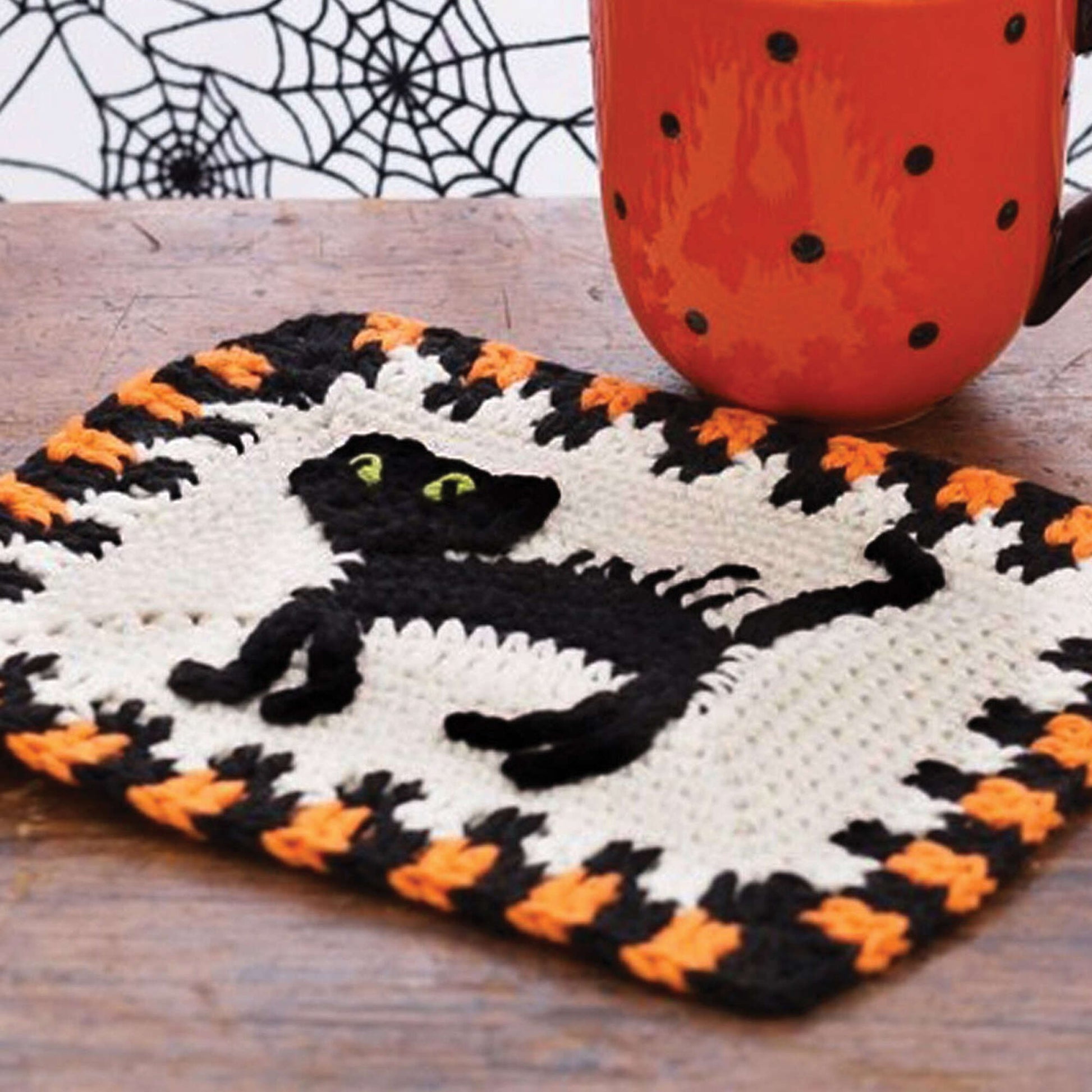 Free Lily Sugar'n Cream Scaredy Cat Dishcloth Crochet Pattern
