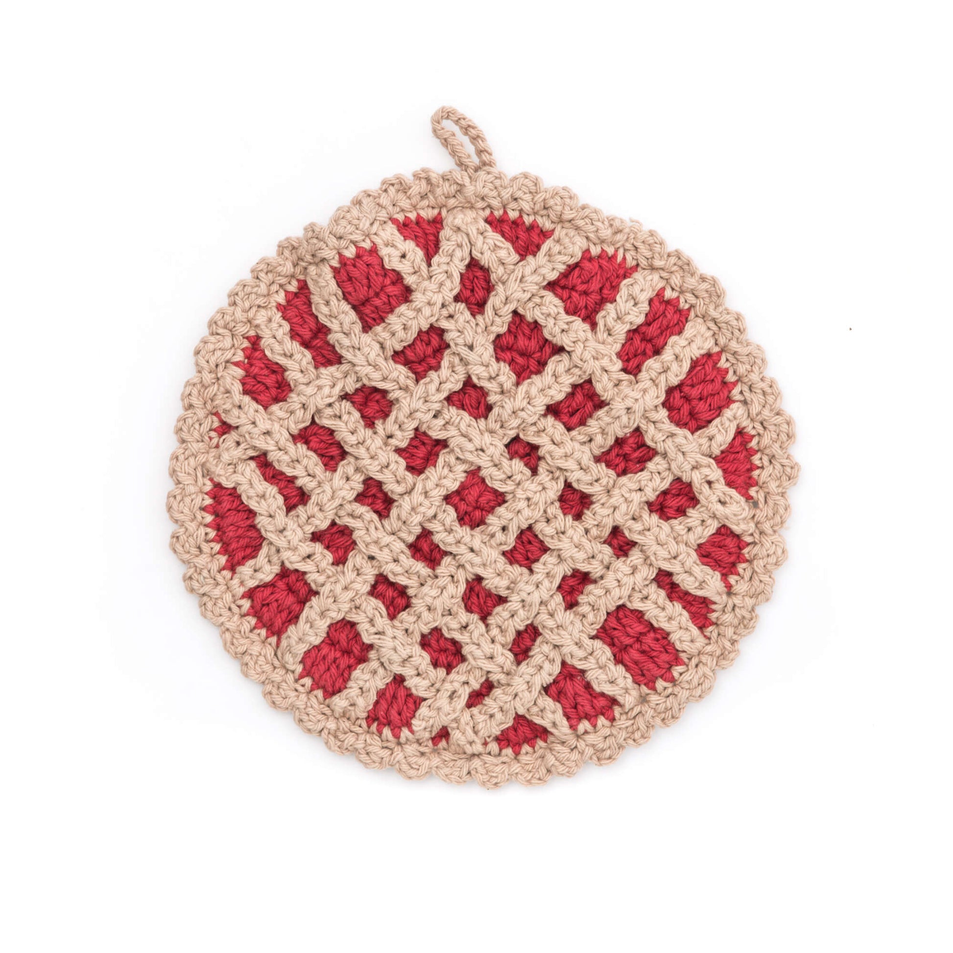 Free Lily Sugar'n Cream Cherry Pie Hot Pad Crochet Pattern