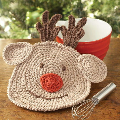 Lily Sugar'n Cream Reindeer Dishcloth Crochet Single Size