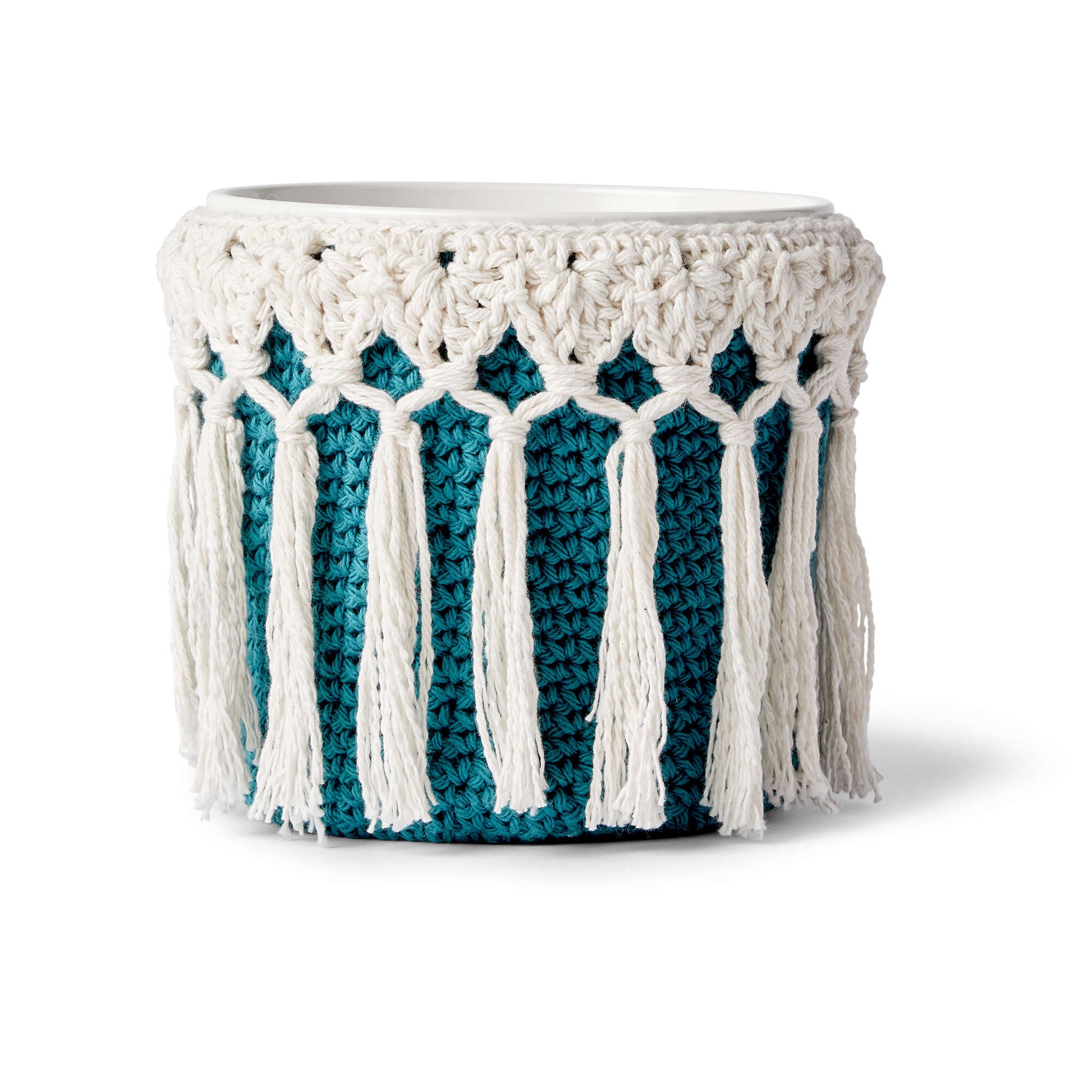 Free Lily Sugar'n Cream Little Potted Plant Crochet Cozy Pattern