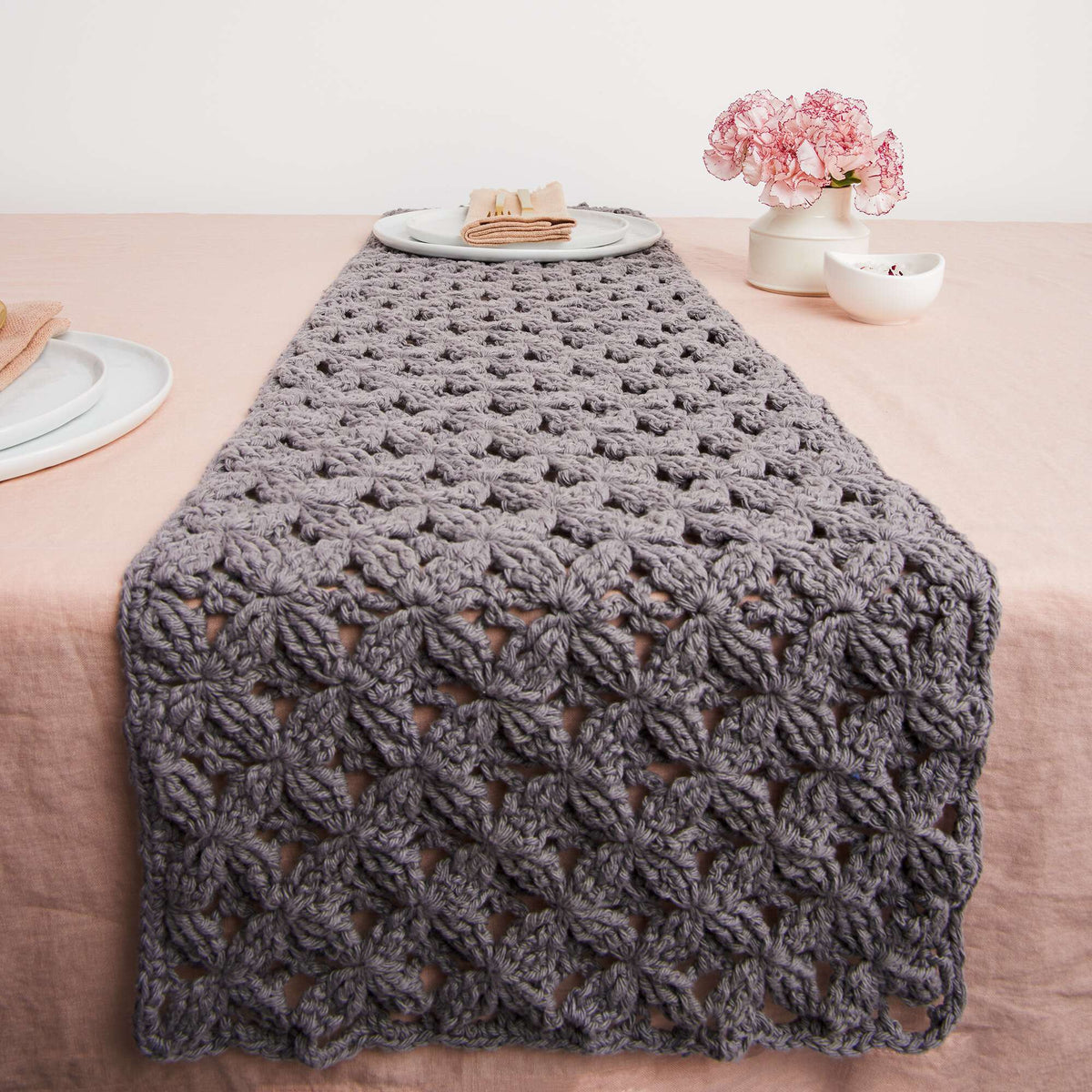 Crochet Table Runner made in Lily Sugar'n Cream The Original yarn