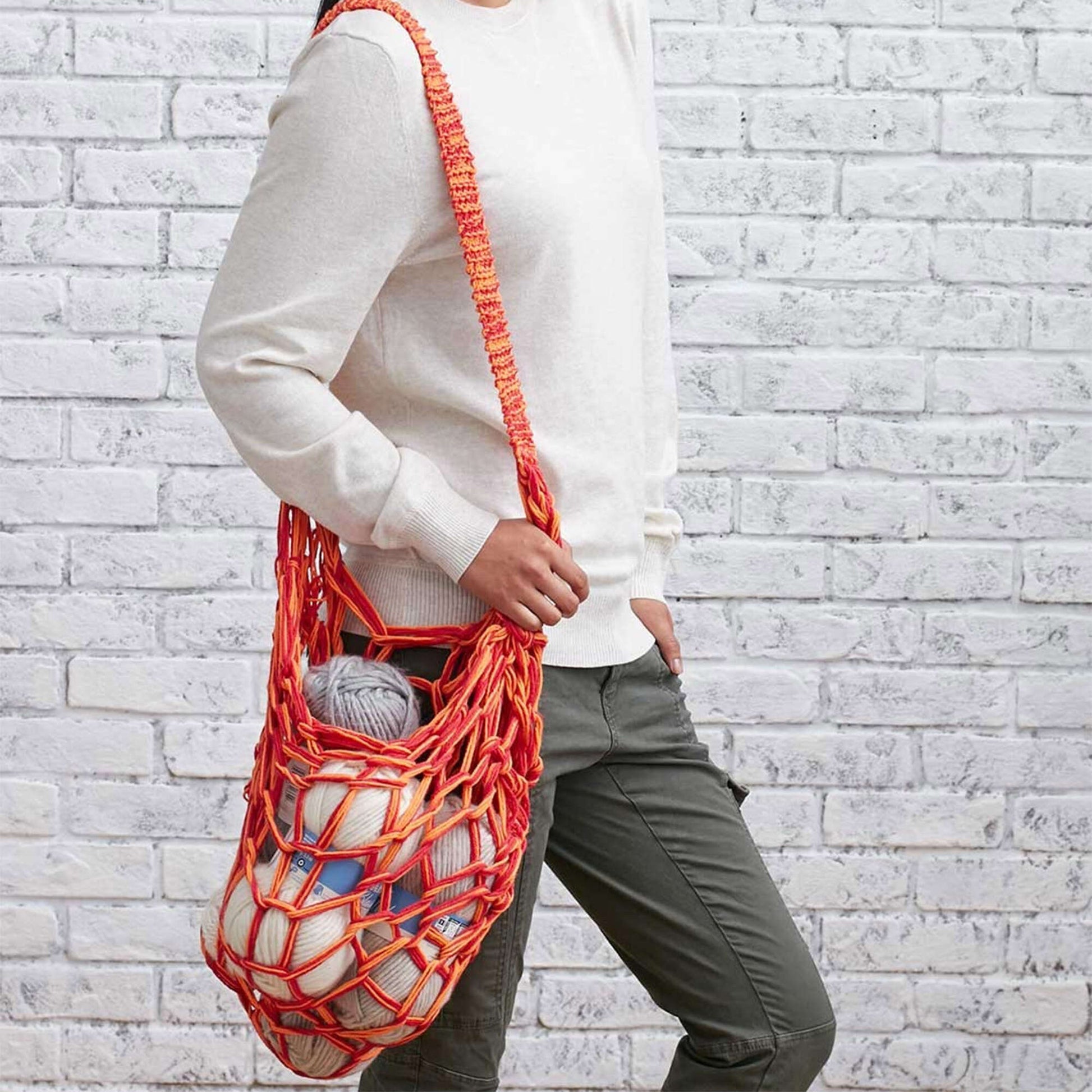 Free Lily Sugar'n Cream Arm Knit Market Bag Pattern