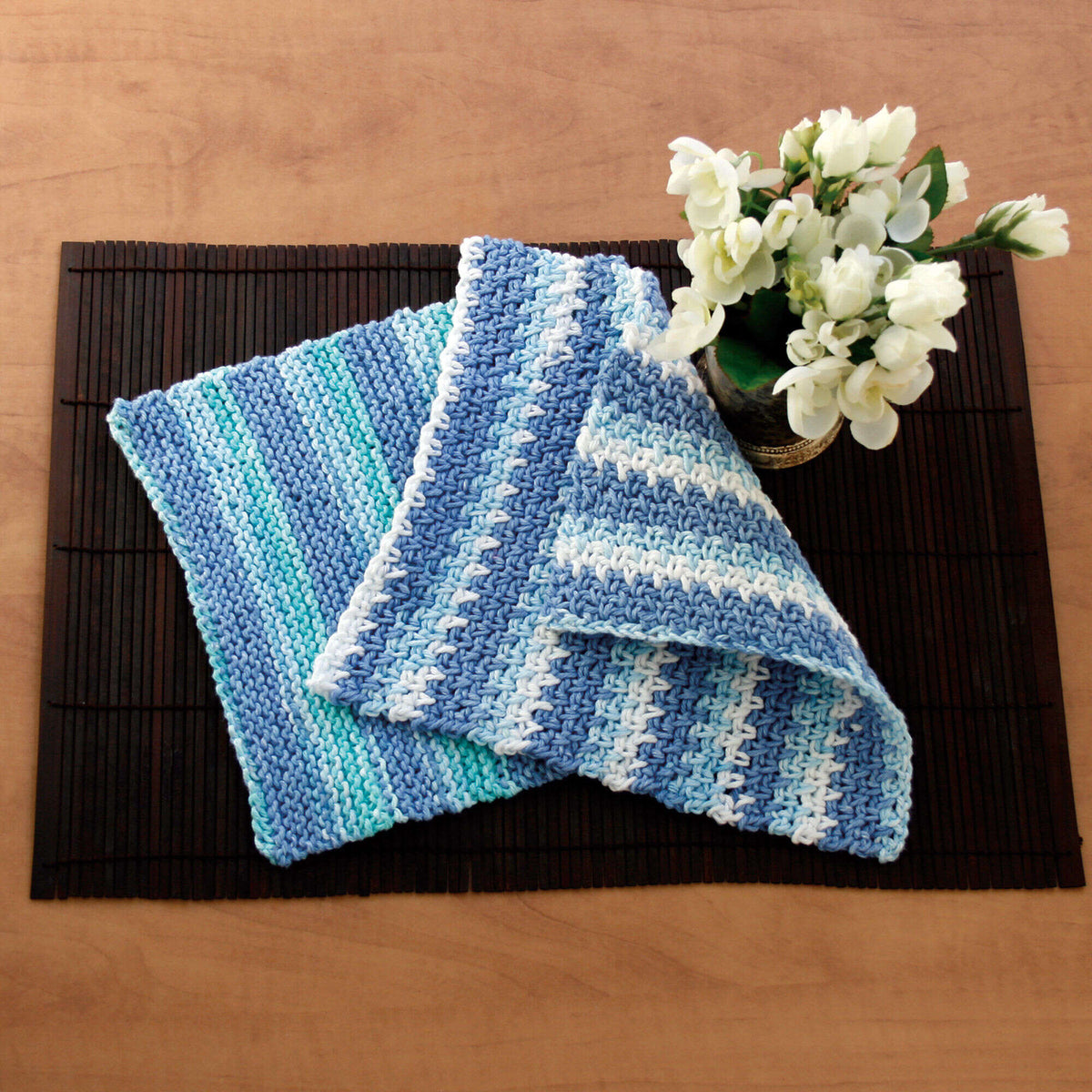Knit Dishcloth made in Lily Sugar'n Cream The Original yarn