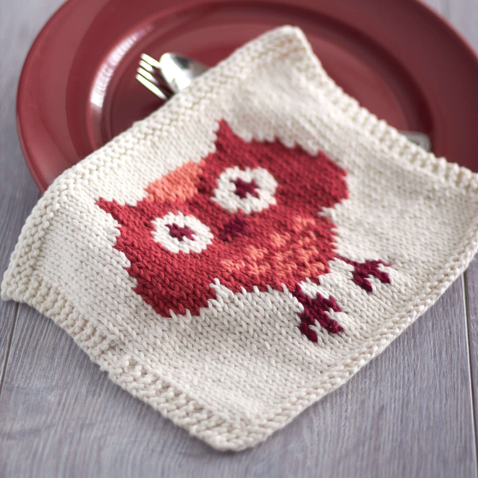 Free Lily Sugar'n Cream Owl Dishcloth Knit Pattern