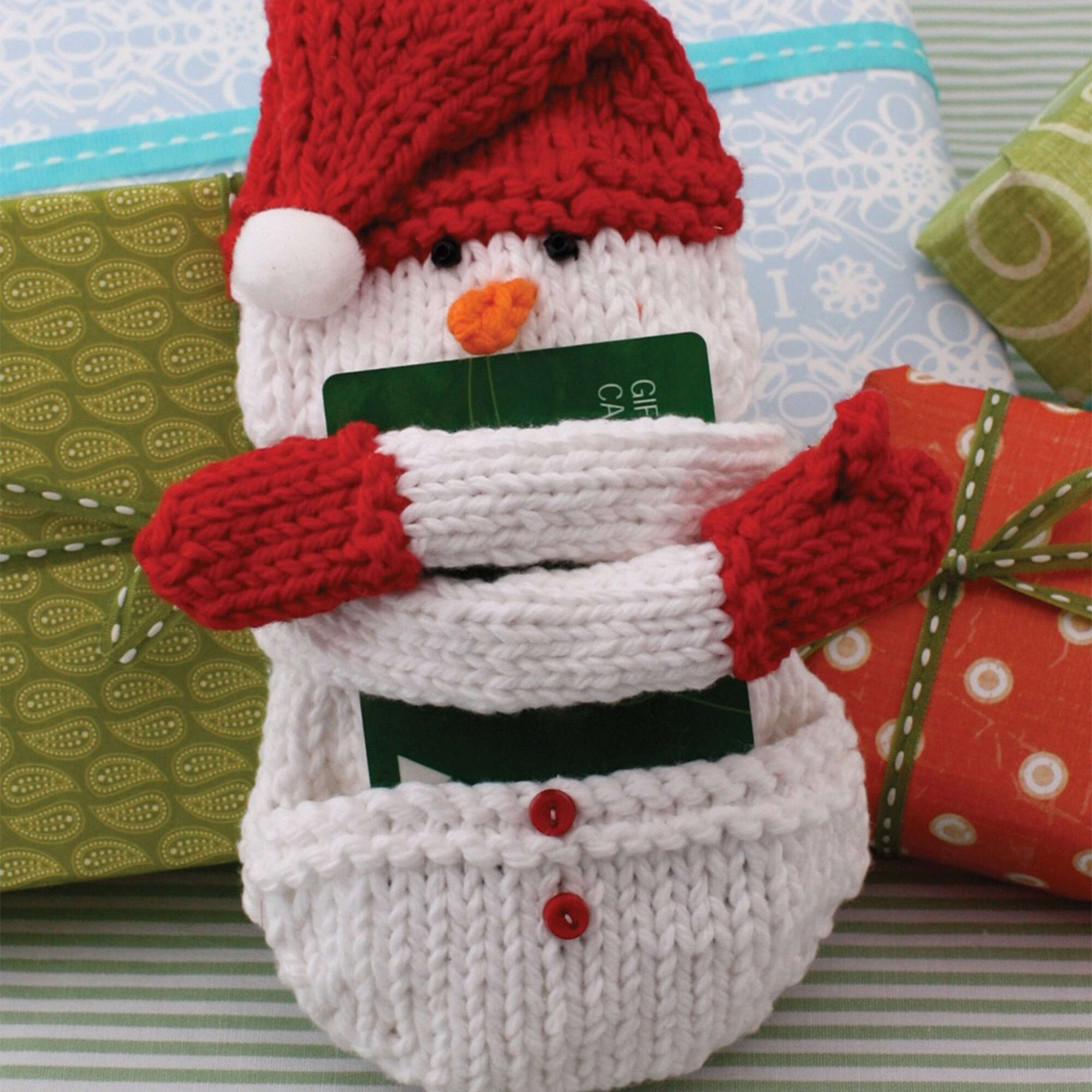 Free Lily Sugar'n Cream Snow Man Gift Card Cozy Knitting Pattern