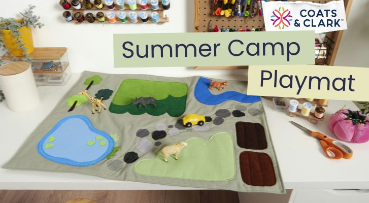 Sewing Summer Camp Placemat using Coats & Clark thread.