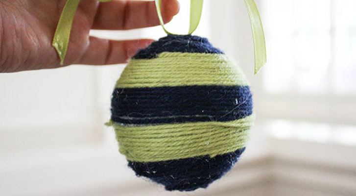Image of Festive Yarn Wrapped Ornaments thumbnail