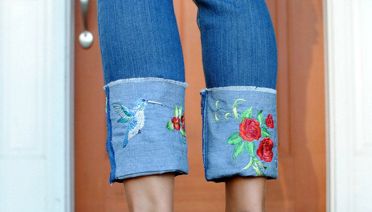 Image of DIY: Embroidered Cuff on Jeans thumbnail