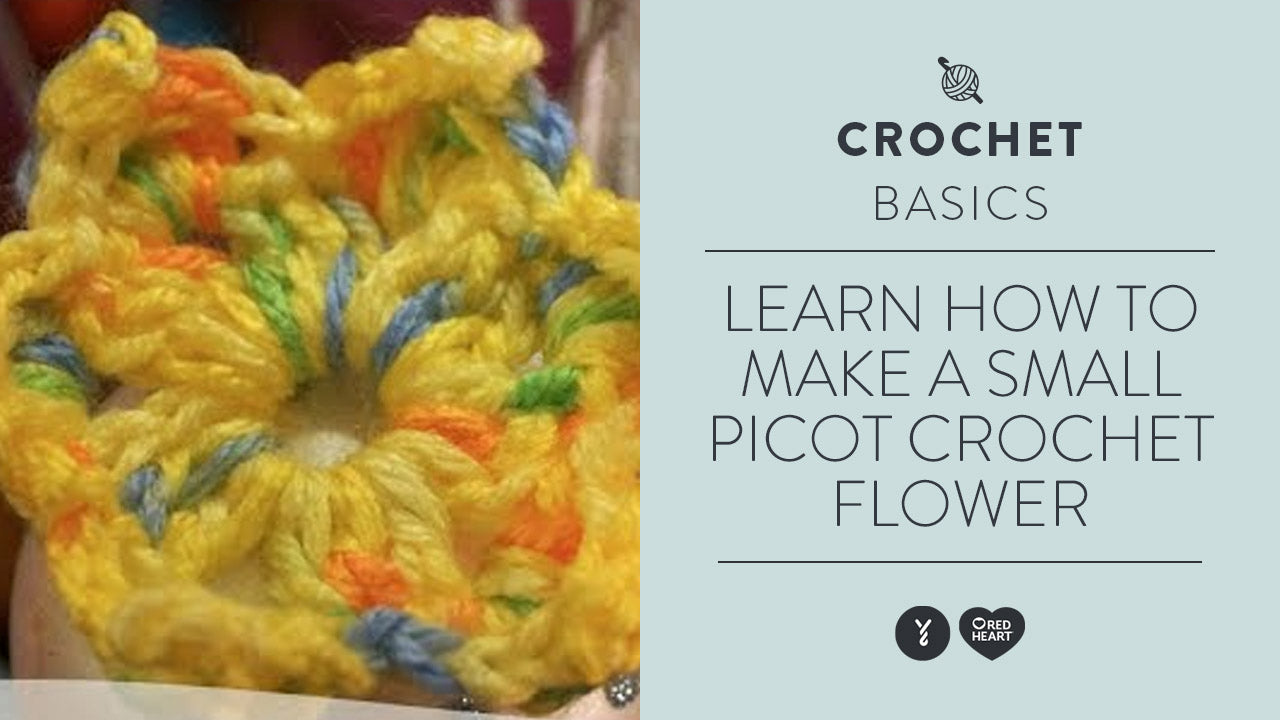 Image of Learn How to Make a Small Picot Crochet Flower thumbnail
