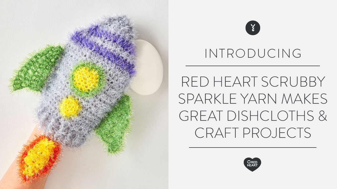 Image of Red Heart Scrubby Sparkle Yarn Makes Great Dishcloths & Craft Projects thumbnail