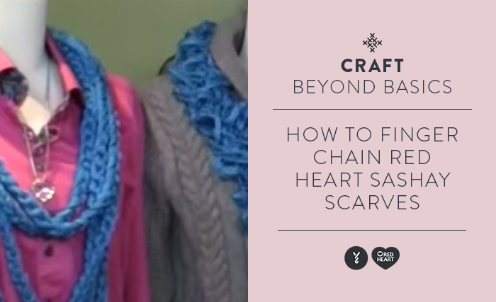 Image of How To Finger Chain Red Heart Sashay Scarves thumbnail