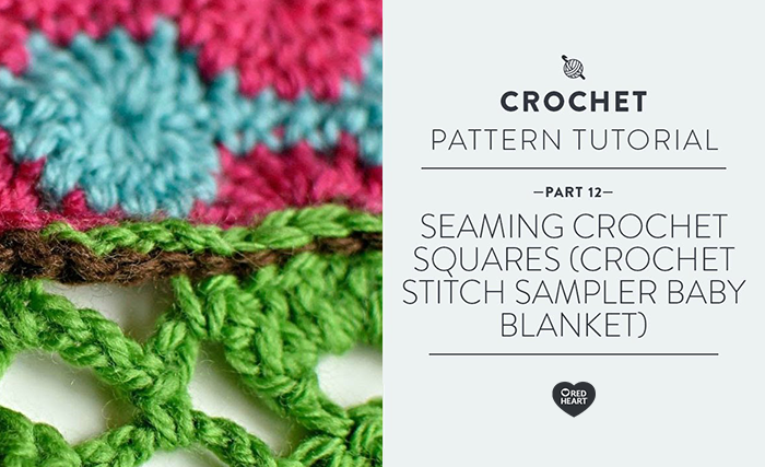 Image of Seaming Crochet Squares (Crochet Stitch Sampler Baby Blanket Video #12) thumbnail