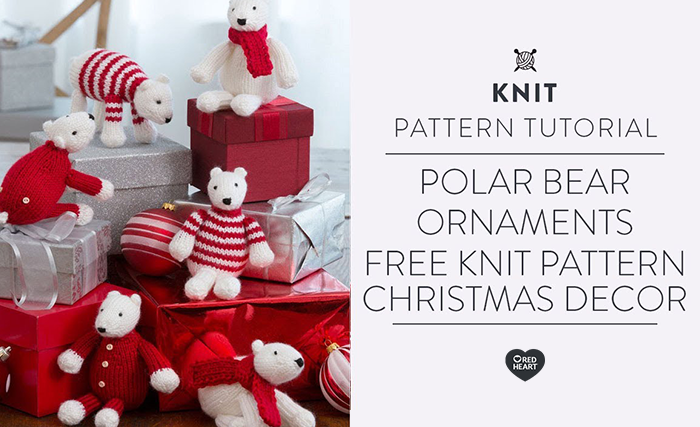 Image of Polar Bear Ornaments | Free Knit Pattern | Christmas Decor thumbnail