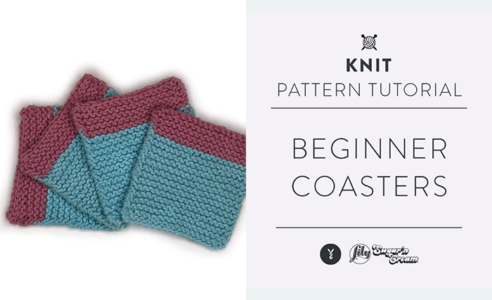 Image of Learn to Knit: Colorblock Coasters thumbnail