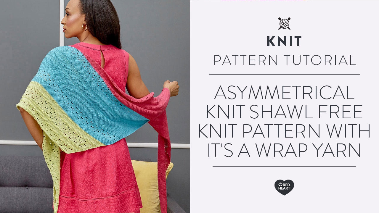 Image of Asymmetrical Knit Shawl Free Knit Pattern with It's a Wrap Yarn thumbnail