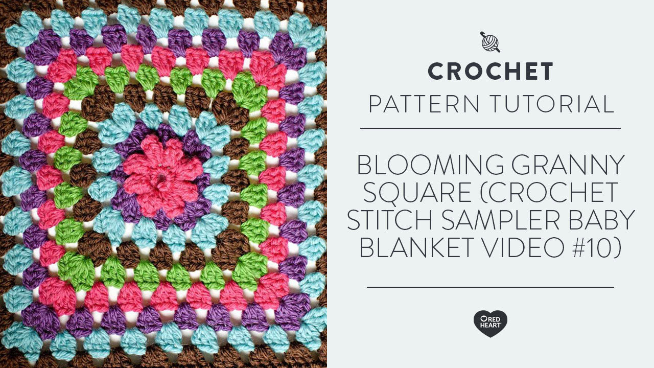Image of Blooming Granny Square (Crochet Stitch Sampler Baby Blanket Video #10) thumbnail