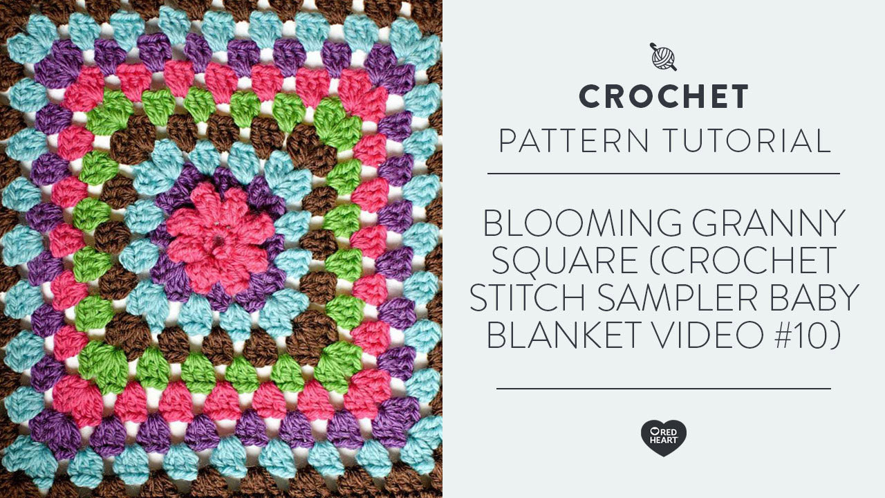Image of Blooming Granny Square (Crochet Stitch Sampler Baby Blanket Video #10) thumbnail