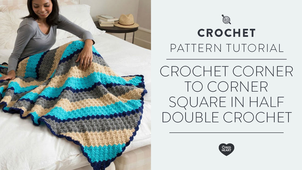 Image of Crochet Corner to Corner Square in Half Double Crochet thumbnail