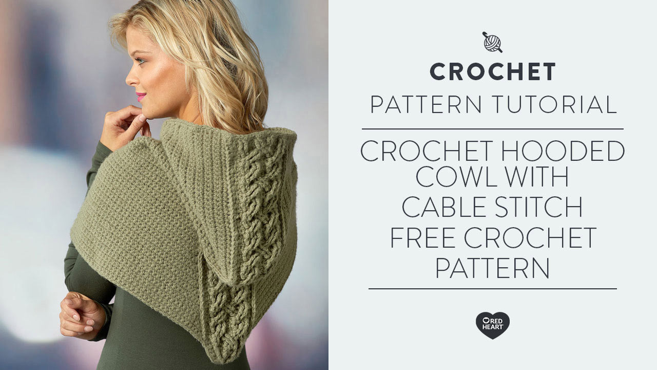Image of Crochet Hooded Cowl with Cable Stitch | Free Crochet Pattern thumbnail