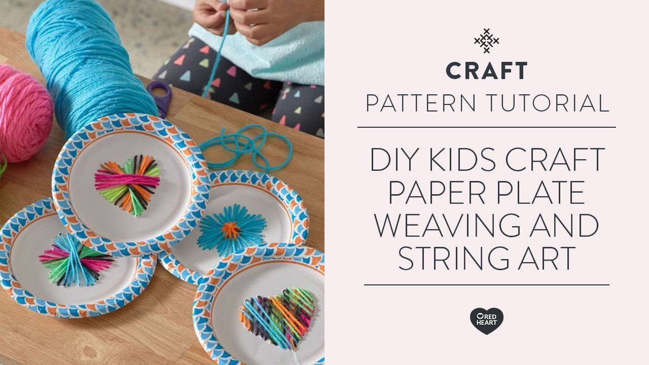 Image of DIY Kids Craft Paper Plate Weaving and String Art thumbnail