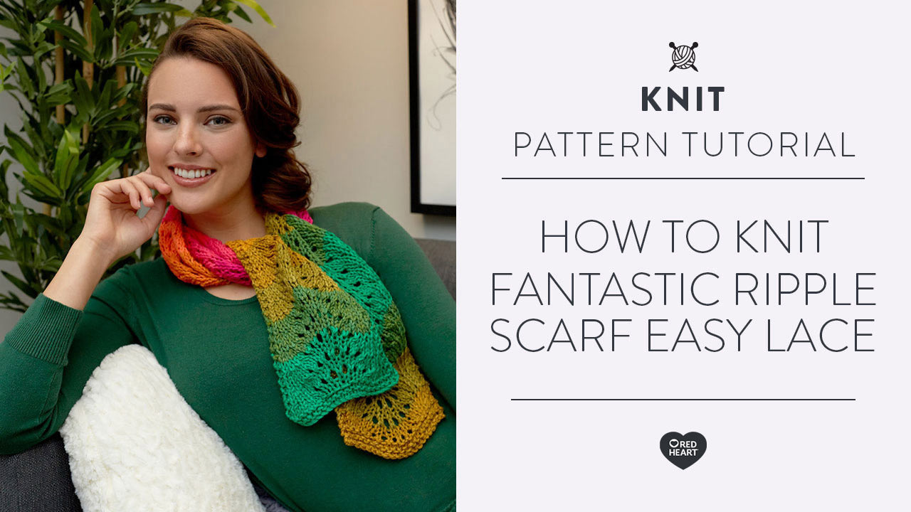 Image of How to Knit Fantastic Ripple Scarf Easy Lace thumbnail