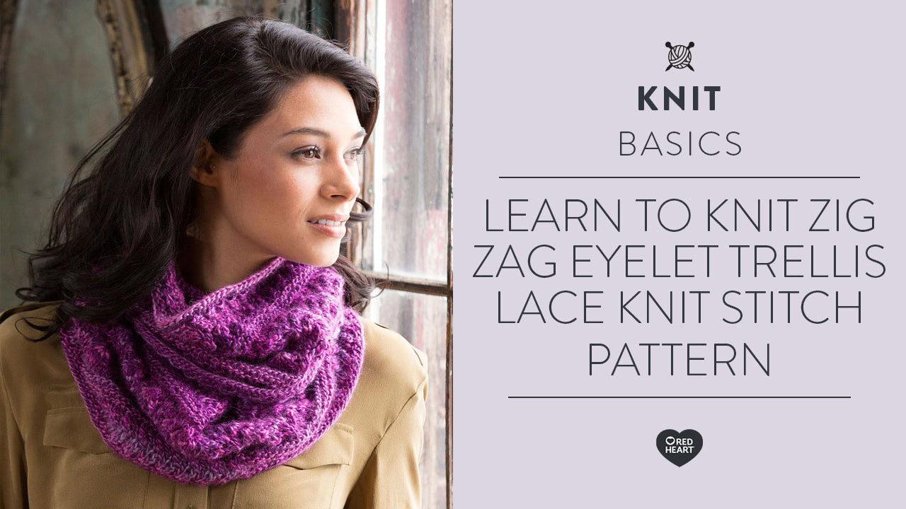 Image of Learn to Knit Zig Zag Eyelet Trellis Lace Knit Stitch Pattern thumbnail