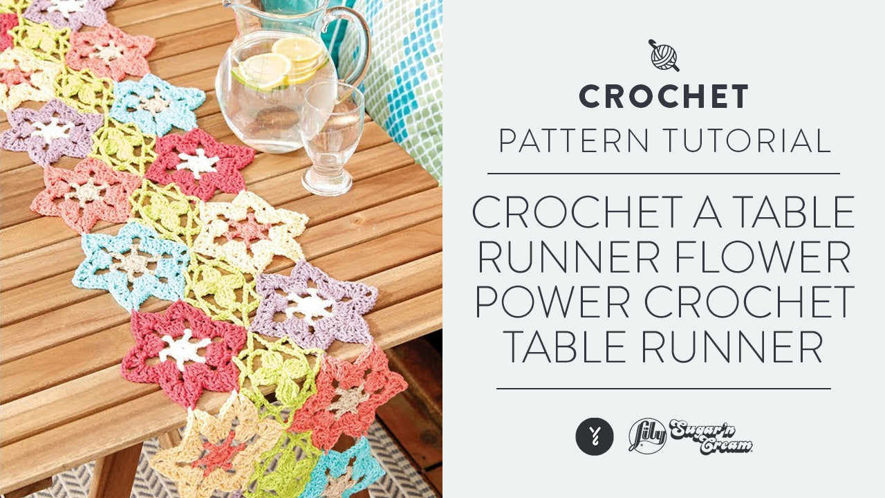 Image of Crochet a Table Runner: Flower Power Crochet Table Runner thumbnail
