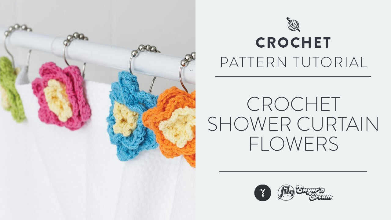 Image of Crochet Shower Curtain Flowers thumbnail