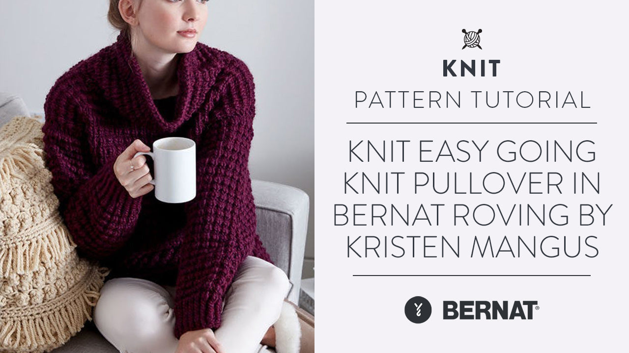 Image of Knit Easy Going Knit Pullover in Bernat Roving by Kristen Mangus thumbnail