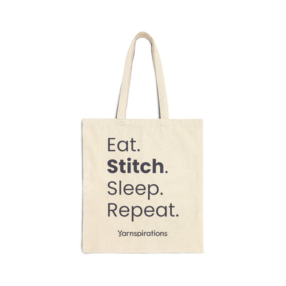 Eat. Stitch. Sleep. Repeat. Canvas Tote Bag Eat. Stitch. Sleep. Repeat. Canvas Tote Bag