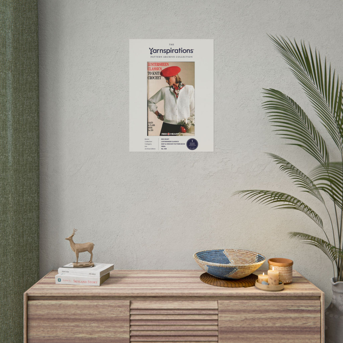 Vintage Red Heart Knit & Crochet Pattern Archive Poster | Yarnspirations