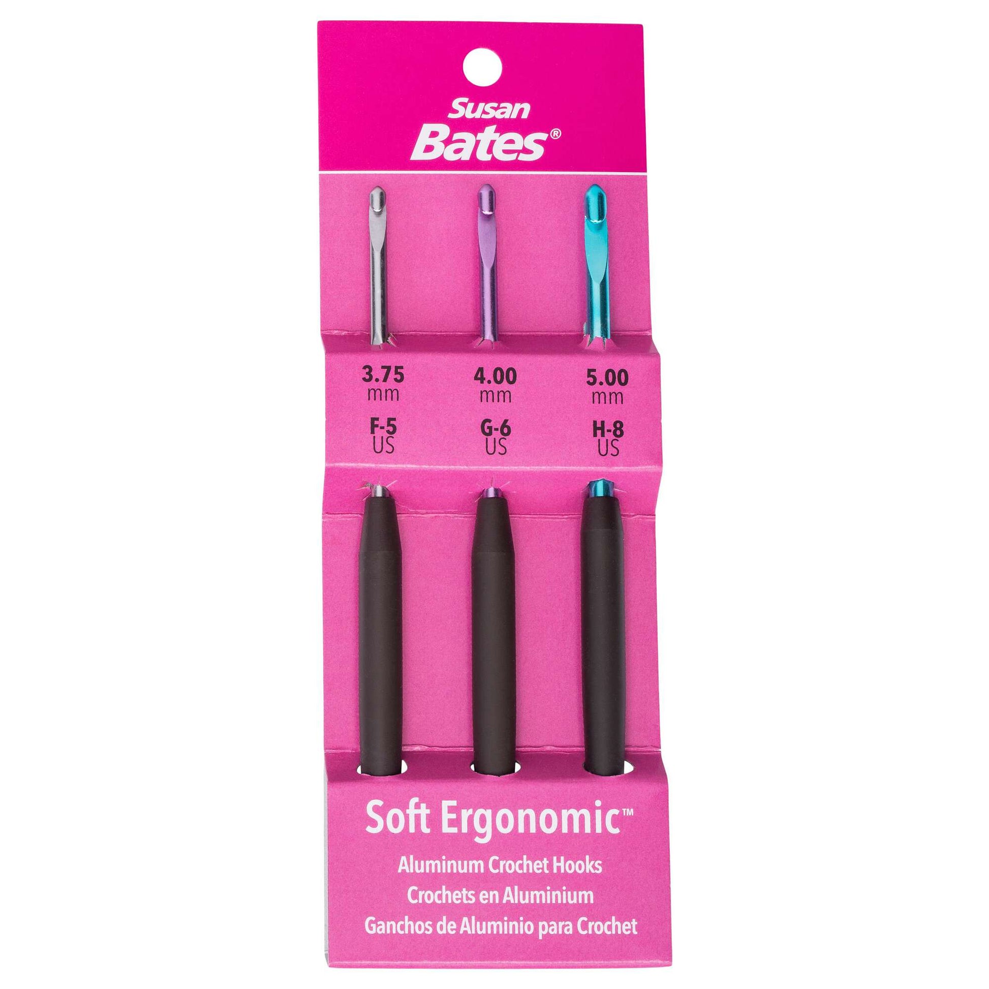 Susan Bates Soft Ergonomic Crochet Hook Set Sizes F, G, H Yarnspirations