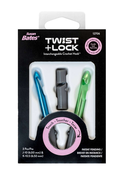 Susan Bates Twist + Lock Yarn Cutter With J And K Hooks