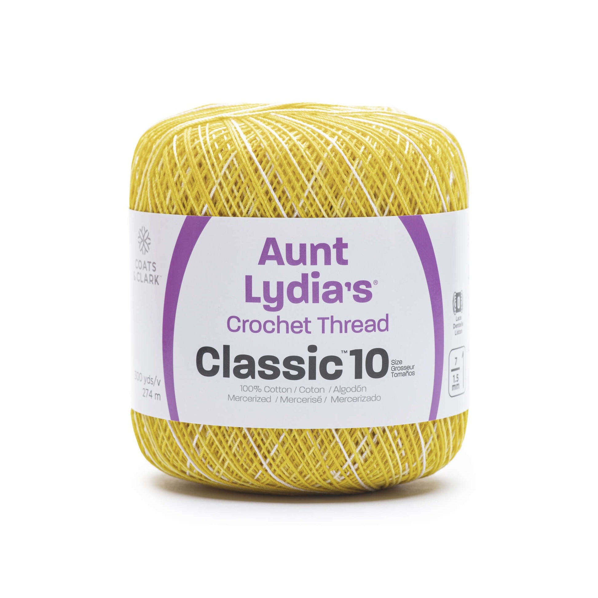 Aunt Lydia's Classic Crochet Thread Size 10 - Clearance shades Mimosa