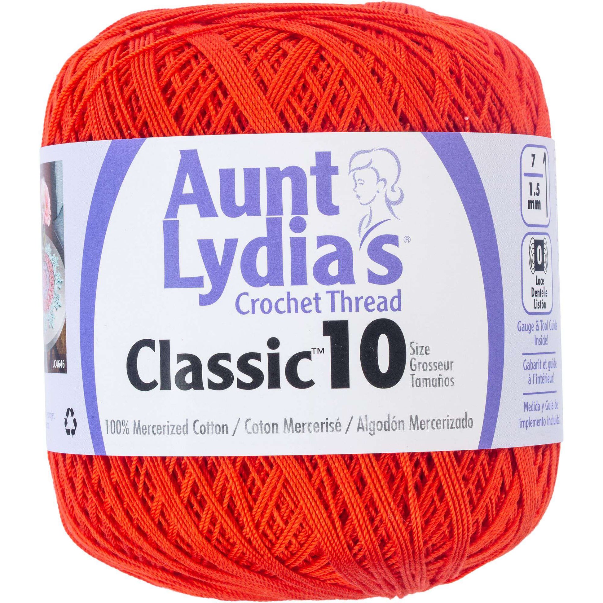 Aunt Lydia's Classic Crochet Thread Size 10 - Clearance shades Tomato
