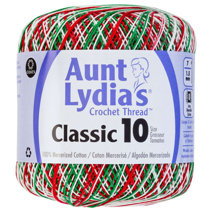 Aunt Lydia's Classic Crochet Thread Size 10 - Clearance shades Shaded Christmas