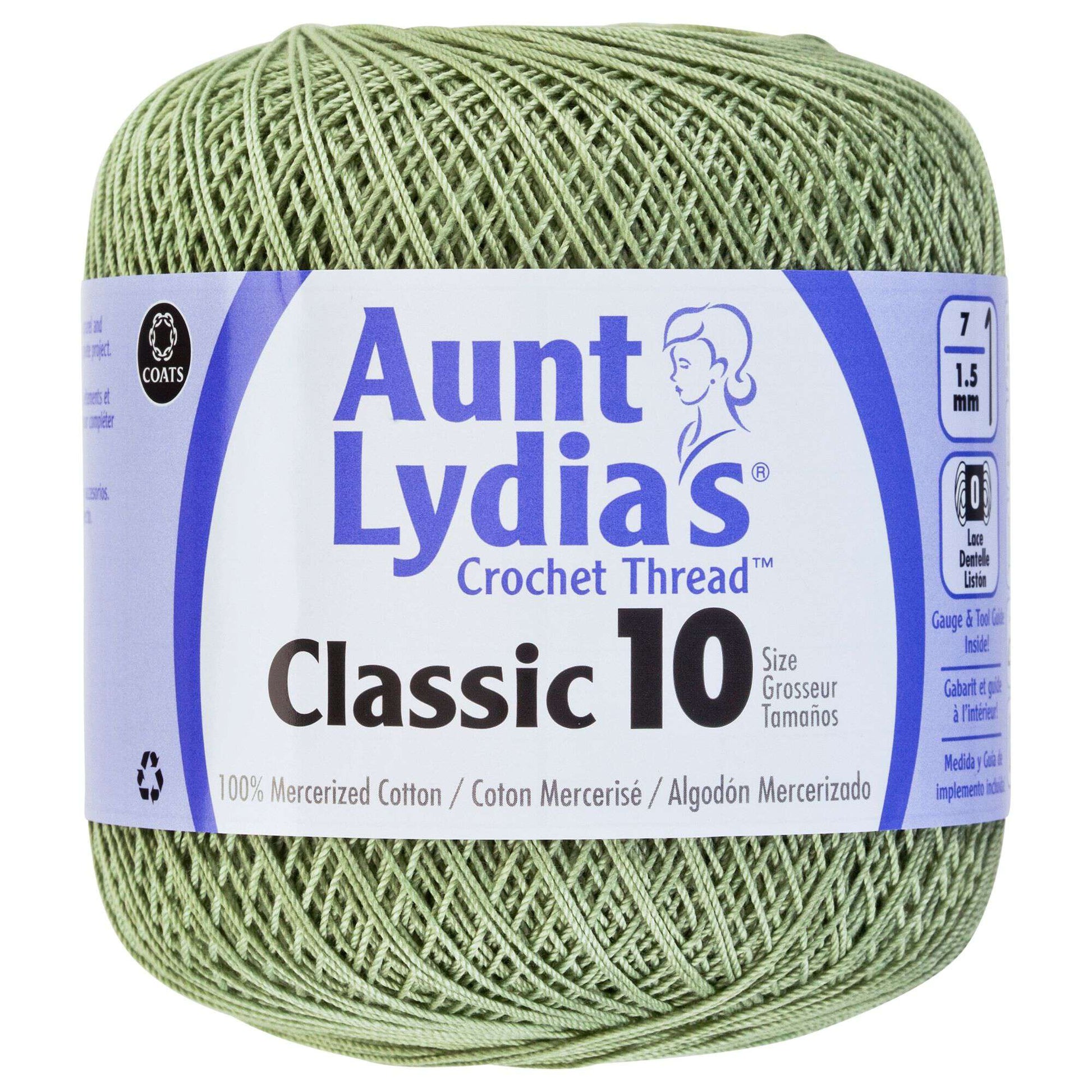 Aunt Lydia's Classic Crochet Thread Size 10 - Clearance shades Frosty Green
