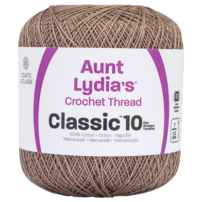 Aunt Lydia's Classic Crochet Thread Size 10 - Clearance shades Taupe Clair