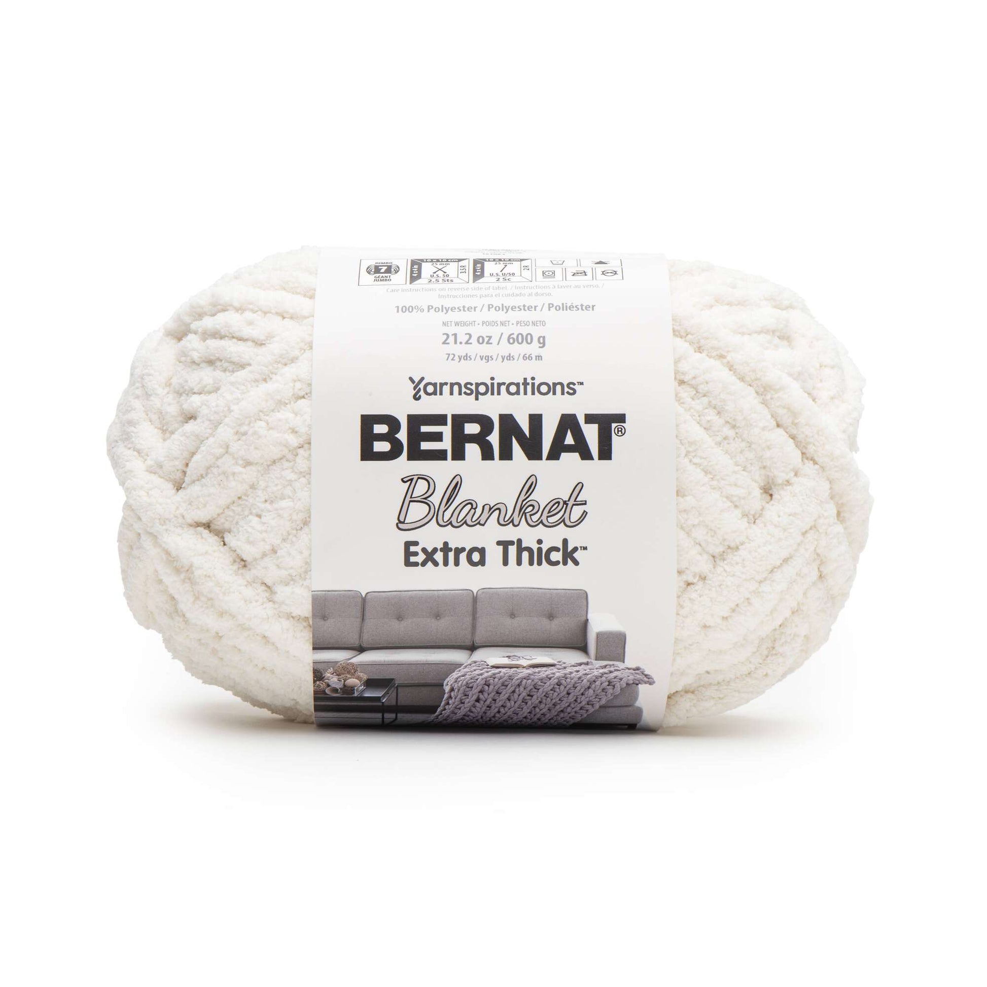 Bernat Blanket Extra Thick Yarn (600g/21.2oz) - Discontinued Shades Vintage White